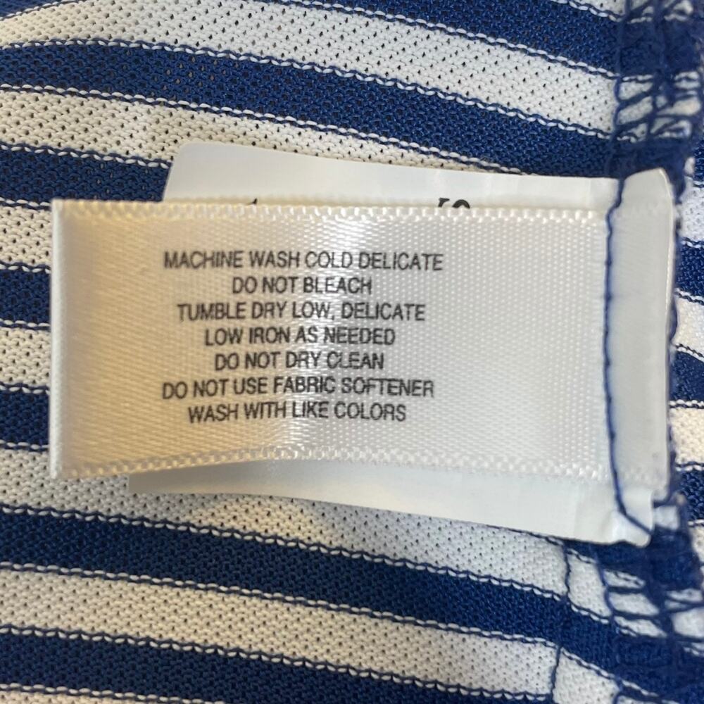 BYU Cutter & Buck Navy Striped Virtue Eco Pique Top Women’s 1/4 Zip Petite Small - Picture 10 of 10